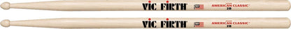 Vic Firth American Classic 2B Hickory Wood Tear Drop Tip Drumsticks (Pair) Drum Sticks for Drums and Percussion