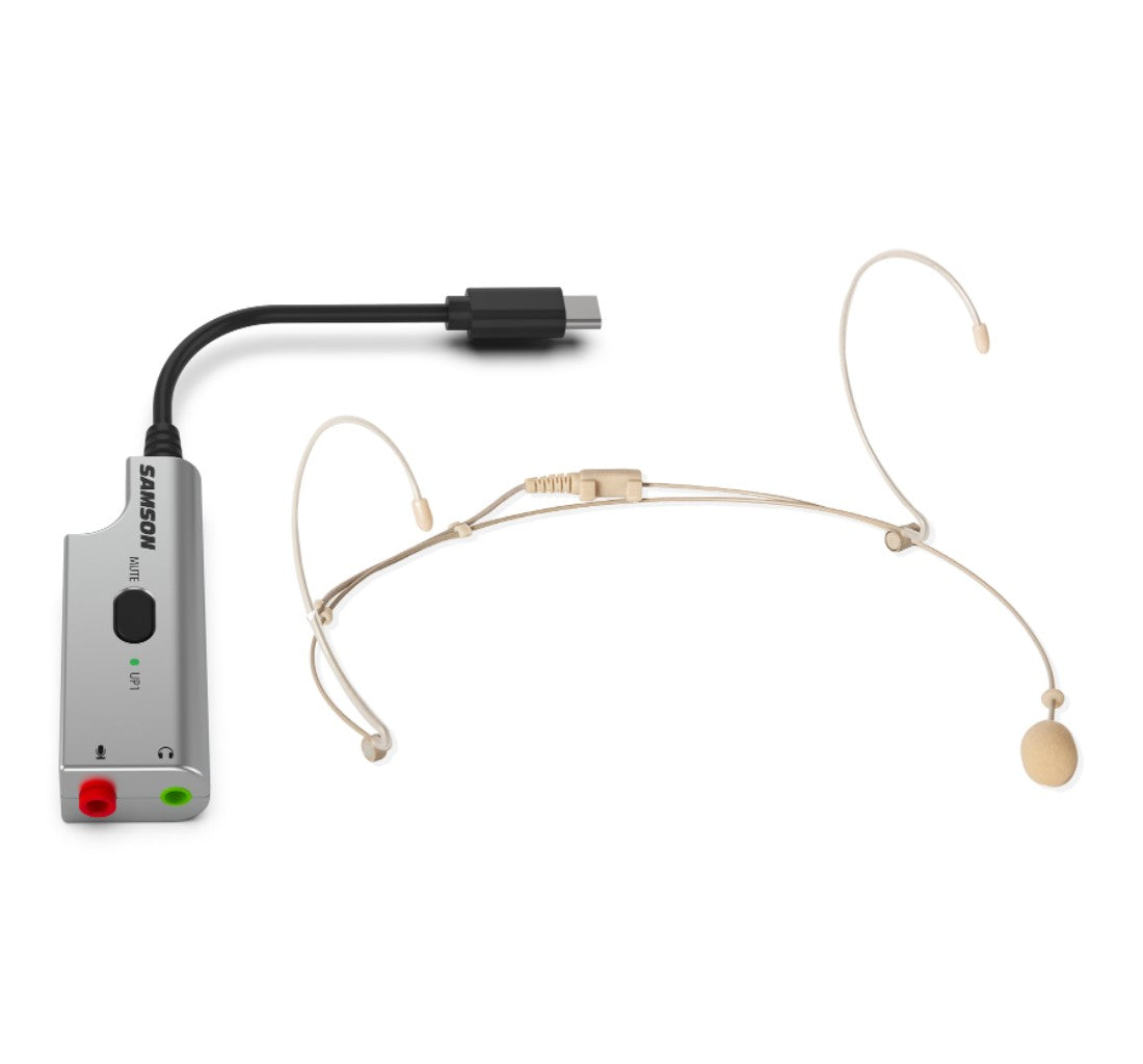Samson ESADEU1 Plug and Play Headset Microphone with USB-C Interface Perfect for Virtual Meetings, Online Classes and Podcasts