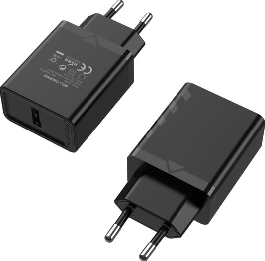 Vention FAAB0-EU 1-port USB 12W Wall Fast Charger Perfect for Smartphones, Tablets and Powerbank (Black, White)