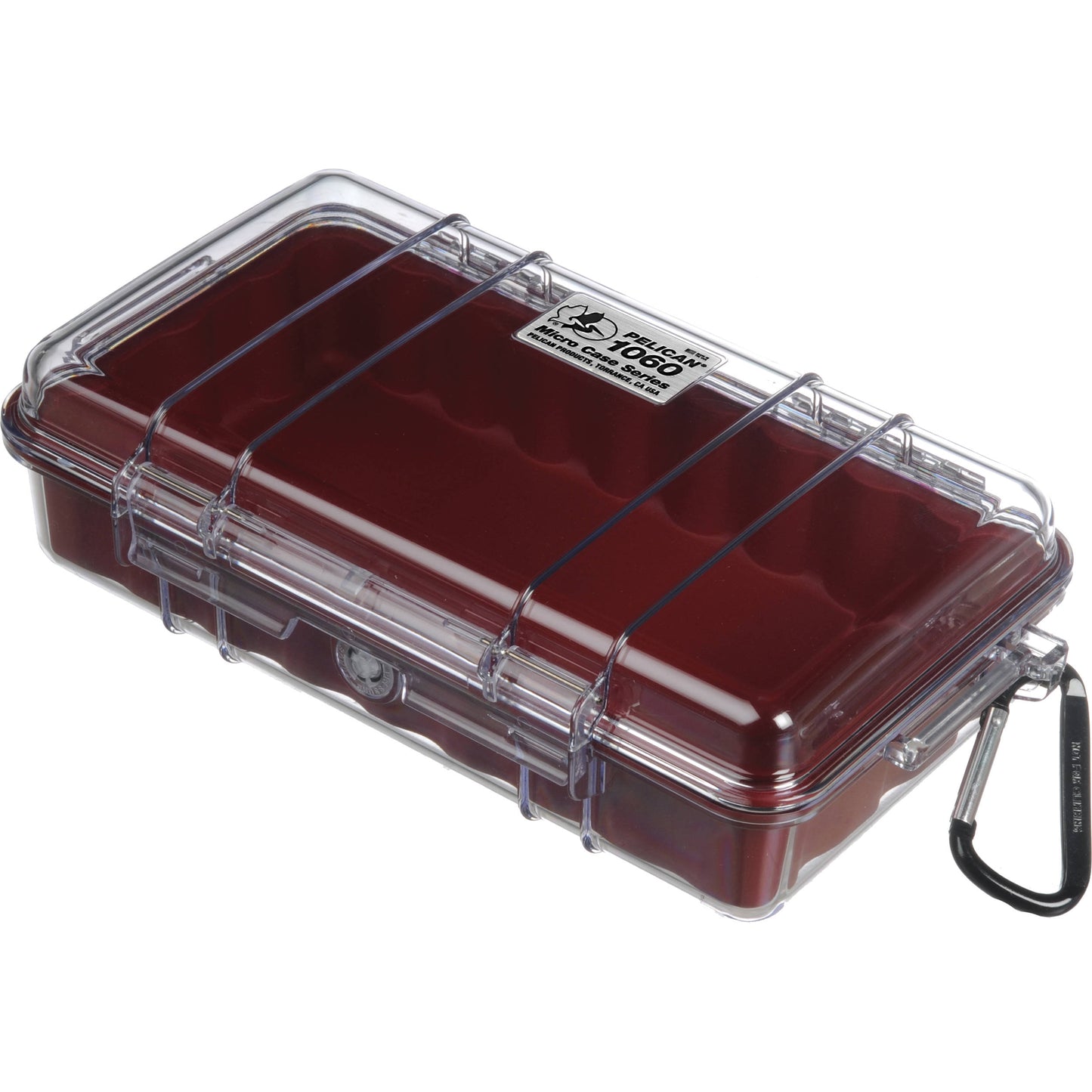 Pelican Micro Case (Colored Liner with Clear Cover) IP67 Watertight Hard Casing with Automatic Pressure Purge Valve for Small Electronics | Model 1060