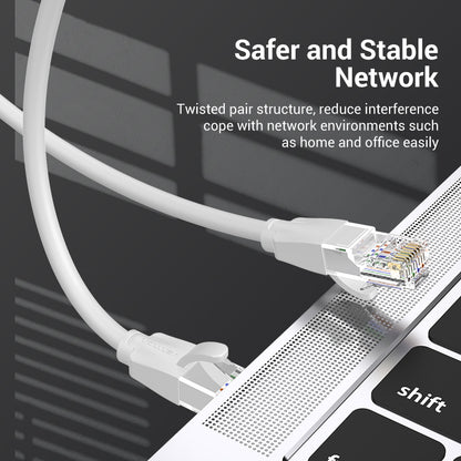Vention CAT6 Ethernet 1M Round Cable UTP Patch 1000Mbps 250Mhz Lan Network Wire Cord for Internet Router PC Modem