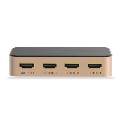 Vention 1 in 4 out HDMI 1.4 Splitter Aluminum Alloy 4K 30Hz with 30-meters Transmission and Sll9187B Chip (ACCG0)