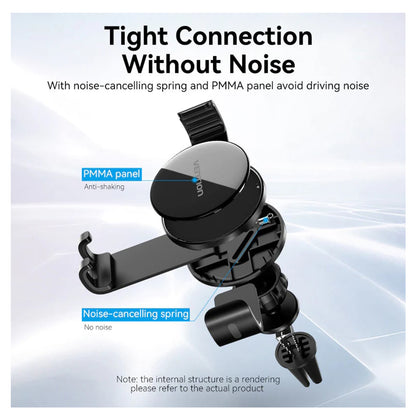 [CLEARANCE] Vention Car Phone Mount Auto-Clamping for Duckbill Clip Disc Fashion Type (Black) | KCSB0 | JG Superstore