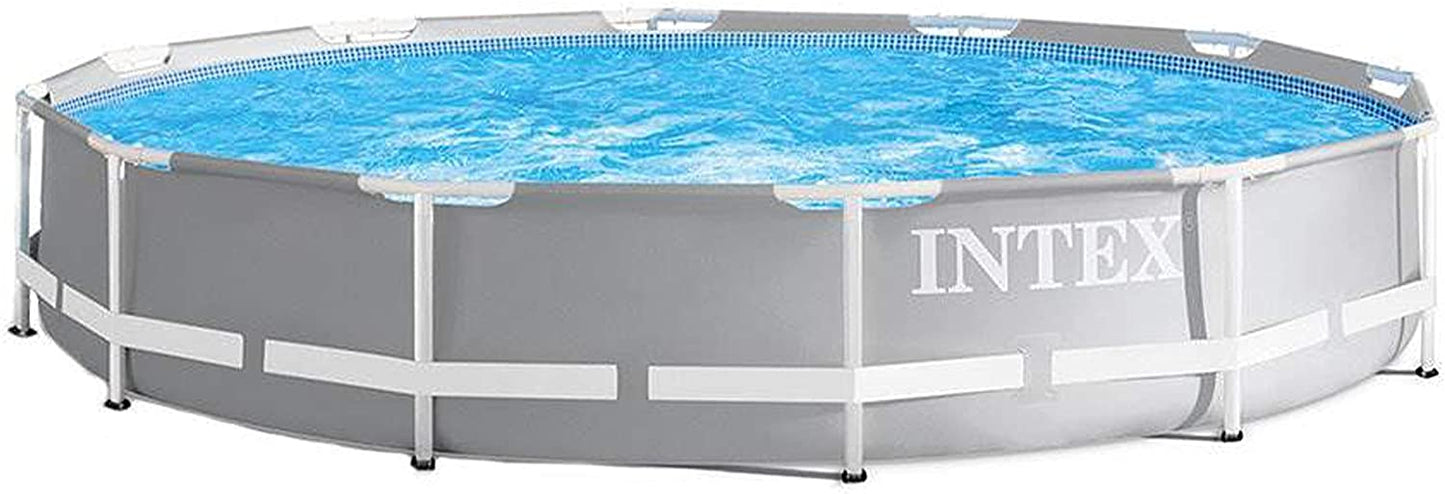 Intex 26710 Prism 12ft x 30in Round Metal Framed Pool with Easy Installation and Fits Up to 6 People (Filter Pump Not Included)