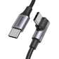 [CLEARANCE] UGREEN 100W PD USB-C 2.0 Male to Angled USB Type-C Male Fast Charging Cable with Braided Aluminium Shell for Smartphones, Tablets, Laptops (1M) | 7064