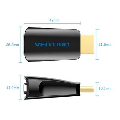 Vention HDMI Male to VGA Female Adapter Converter 1080p 60hz Gold-Plated with 3.5mm Audio Port (AIDB0)
