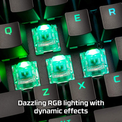 [CLEARANCE] HyperX Alloy Origins Core Tenkeyless Mechanical RGB Backlit Gaming Keyboard with Detachable USB Type-C Cable, Aqua Tactile Switch (HX-KB7AQX-US)