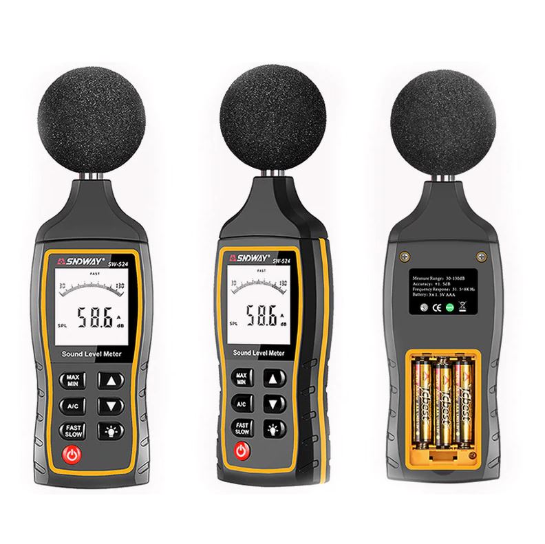 SNDWAY SW-524 30-130dB Digital Sound Level Meter Noisemeter Noise Volume Measuring Instrument Decibel Monitoring Tester