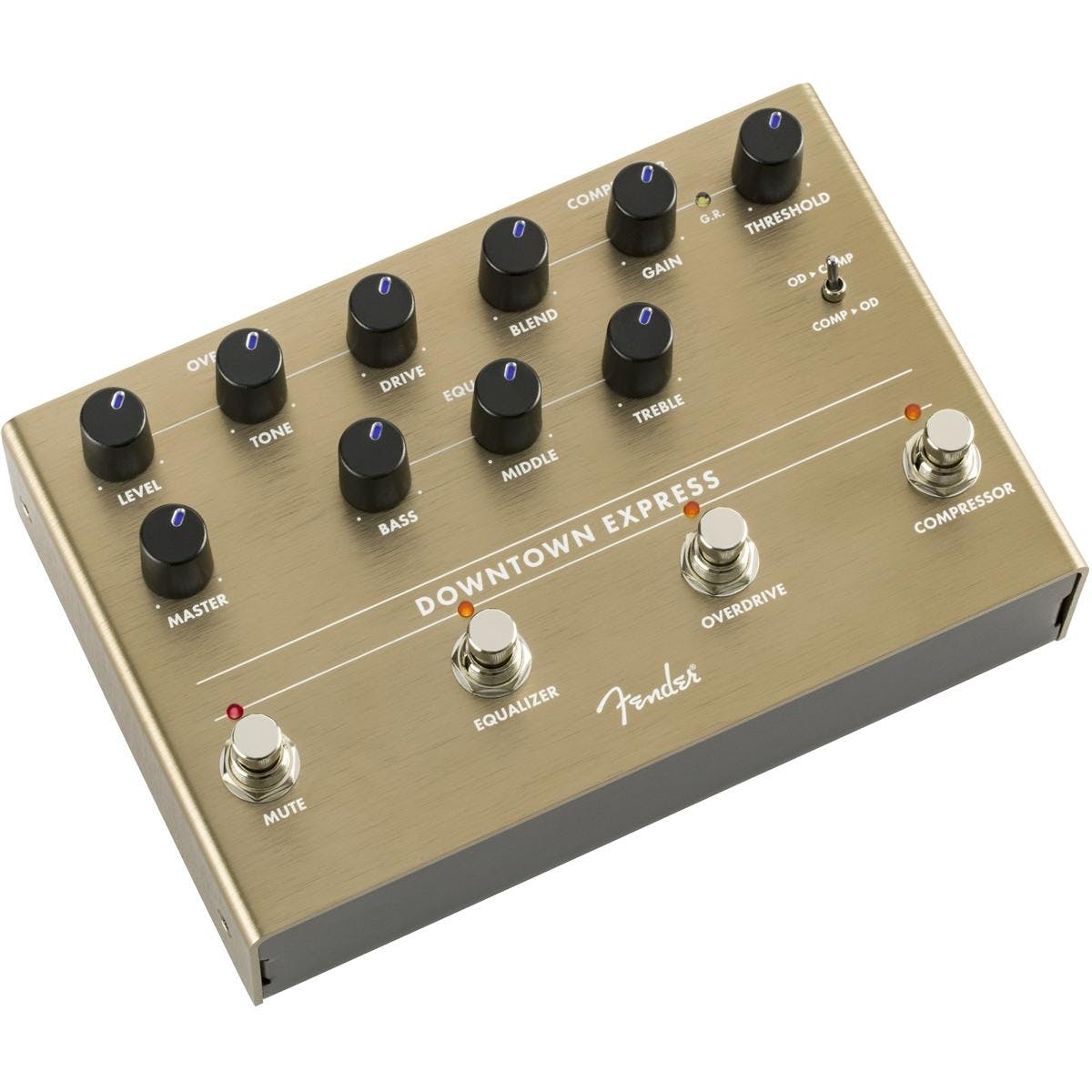 Fender Downtown Express Bass Multi Effects Pedal with Compressor 3-Band EQ Overdrive Mute Switch for Electric Guitar