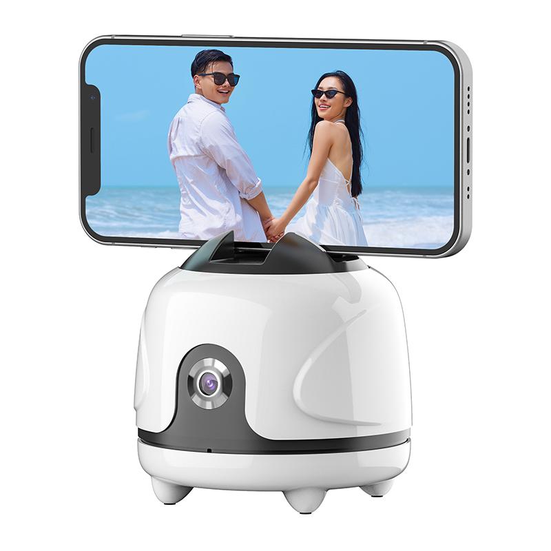 Ulanzi Smart Auto Tracking Phone Holder Mount with Smart Motion Sensor AI Camera, No App, 360 Degree Rotation Face Tracking Phone Stand, for Vlogging, Live Stream, Tiktok