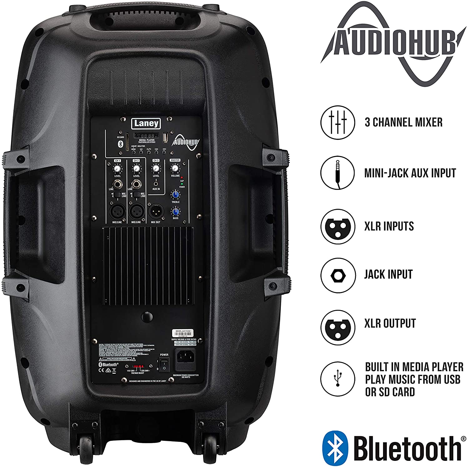LANEY AH115-G2 AudioHub Series Active Moulded Speaker with Bluetooth