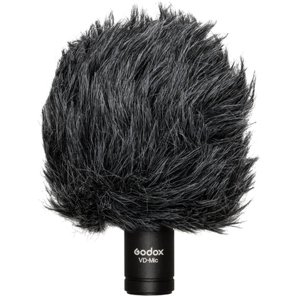 Godox VD-Mic Ultracompact Directional Camera-Mount Shotgun Microphone with Rycote Shockmount, Foam and Furry Windshield