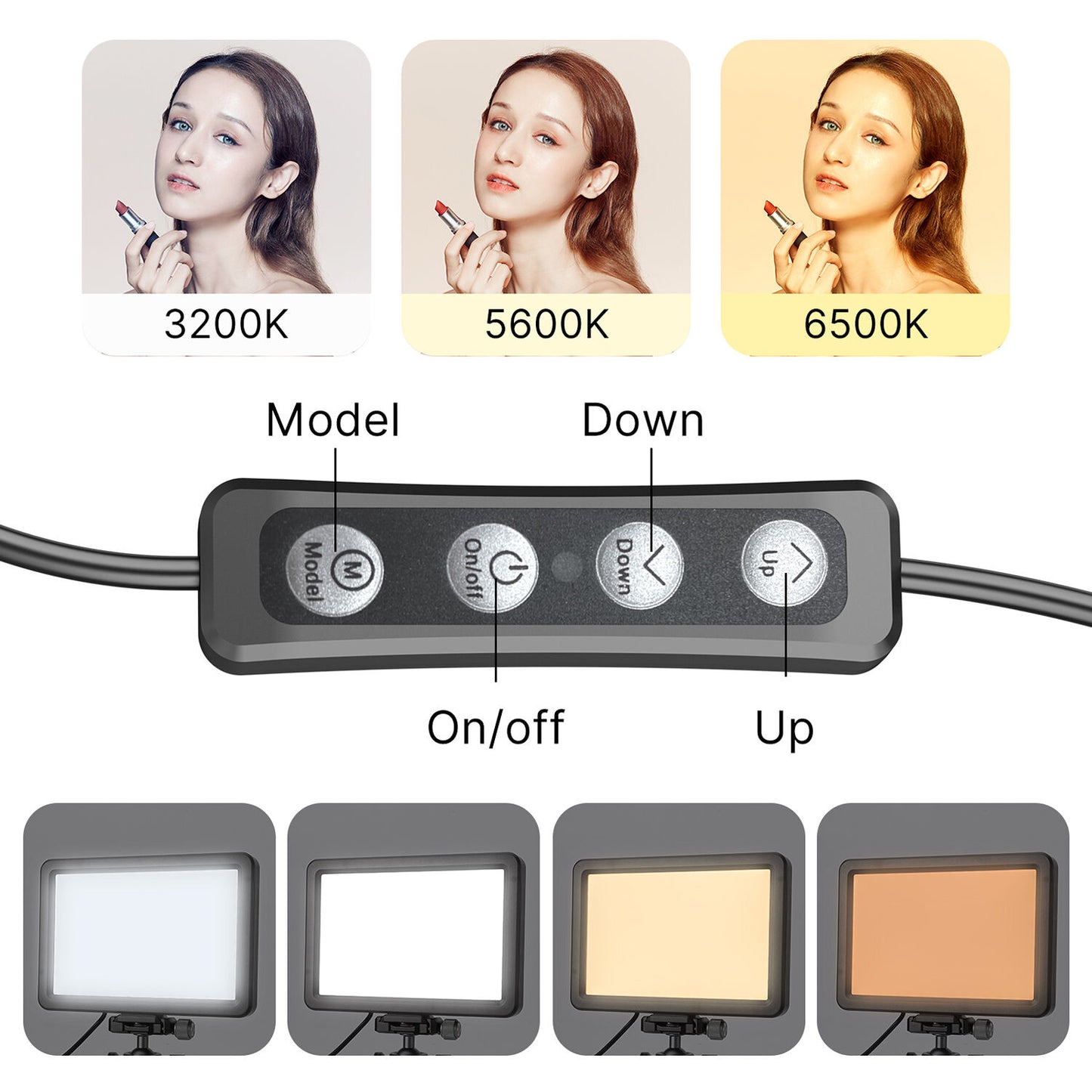 Vijim by Ulanzi VL108C Bi-Color Fill Light LED Panel Camera Video Lighting 3200K to 6500K Color Temperature with Controller for Vlog Photography Livestreaming