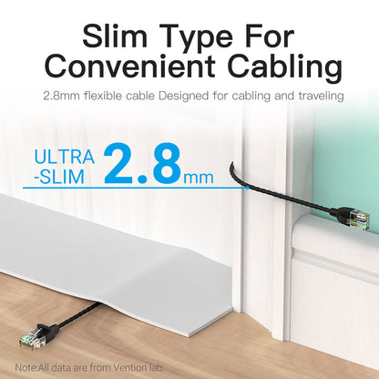 Vention CAT6A Ethernet Slim Cable UTP Patch 10Gbps 500MHz High Speed Lan Network Wire Cord for Internet Router PC Modem (Available in 0.5, 1M, 1.5M, 2M, 3M, 5M) | IBI