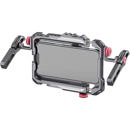 Ulanzi LINO Aluminum Smartphone Cage Dual Handle Rig 360 Adjustable with Cold Shoe, Rubber Gaskets for 5.4 to 6.7" Mobile Phones Vlogging Livestreaming