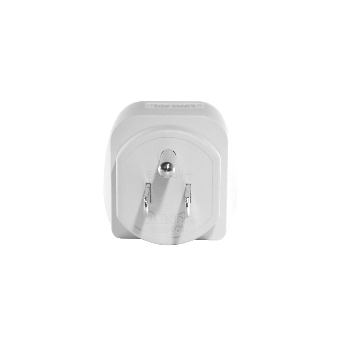 OMNI Universal Adapter with Ground 15A 220V Plug and Outlet for Electronics & Appliances | WUA-003