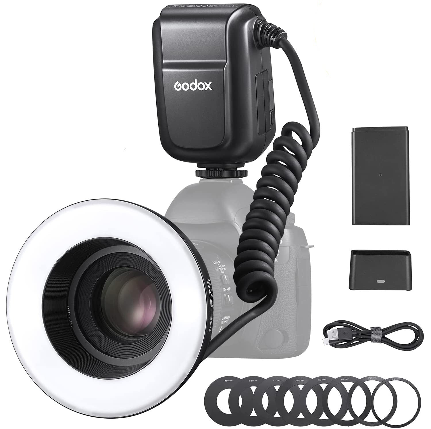 Godox MF-R76 Macro Ring Flash LED Dual-Flash Ring Light Speedlite