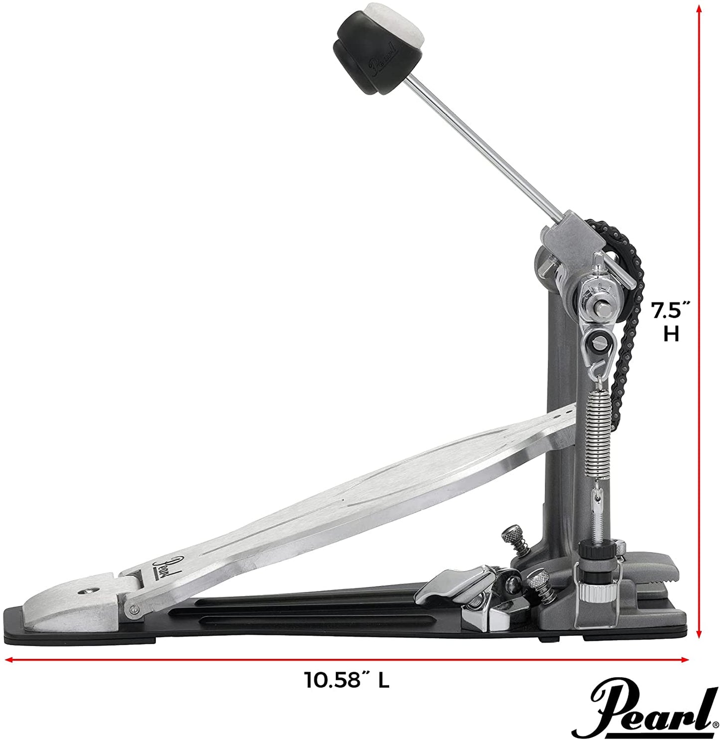 Pearl P1030 Eliminator Solo: Black Cam Single Bass Drum Kick Pedal with Footboard Powershifter Function