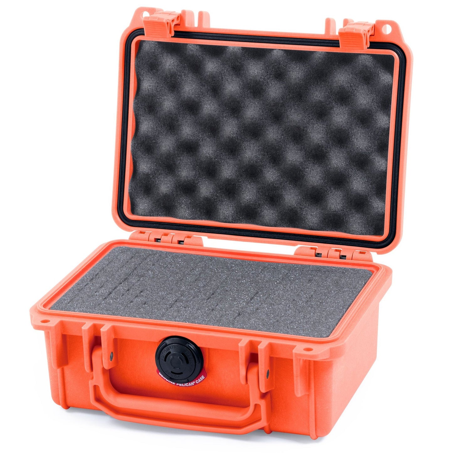 Pelican 1120 Protector Case Watertight Crushproof Dustproof Hard Casing with Foam, Automatic Purge Valve, IP67 (Black, Orange)