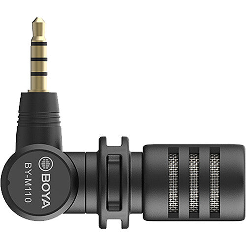 Boya BY-M110 Ultracompact Condenser Microphone with 3.5mm TRRS Plug for Smartphones, Tablets, and Laptops