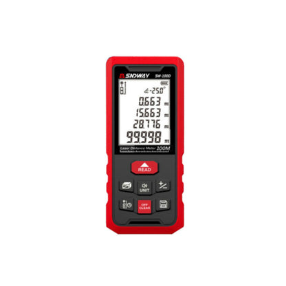 Sndway SW-100D High Precision Digital Pocket Laser Distance Meter with Up to 100 Meters Measuring Range, Multiple Quick Measurement Modes, Dual Power Supply for Indoor and Outdoor Ranging