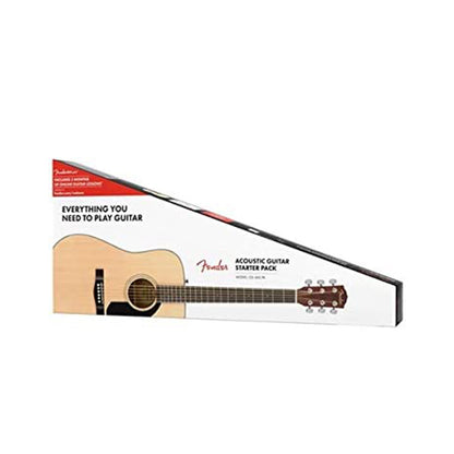 Fender CD-60S Dreadnought Acoustic Guitar Pack with Picks, Gig Bag, Strap and Extra Strings for Musicians, Beginner Players (Natural)