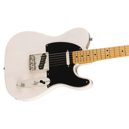 Squier by Fender Classic Vibe '50s Telecaster Electric Guitar SS Vintage Gloss with Single Coil Pickup, Nickel-Plated Hardware, 21 Frets (Butterscotch, White)