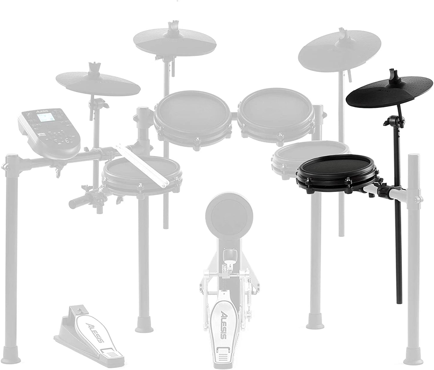 Alesis Nitro Mesh Kit Expansion Pack with 10-inch Cymbal and 8-inch Dual-zone Mesh Drum Pad
