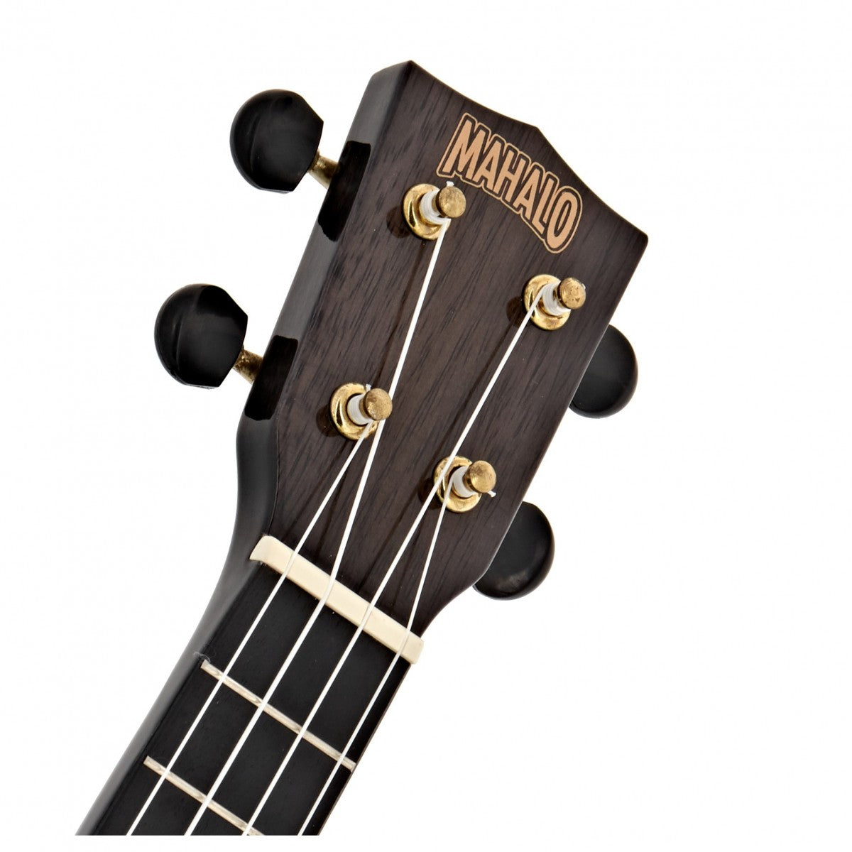Mahalo Hano Series Concert Acoustic Ukulele 4 String Guitar with 16 Frets Transparent Black MH2TBK