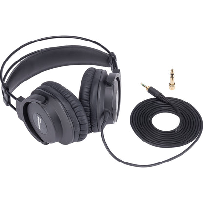 [CLEARANCE] Samson SR880 Closed-Back Over-Ear Studio Headphones with Protein Leather Earpads Adjustable Headband Deep Bass