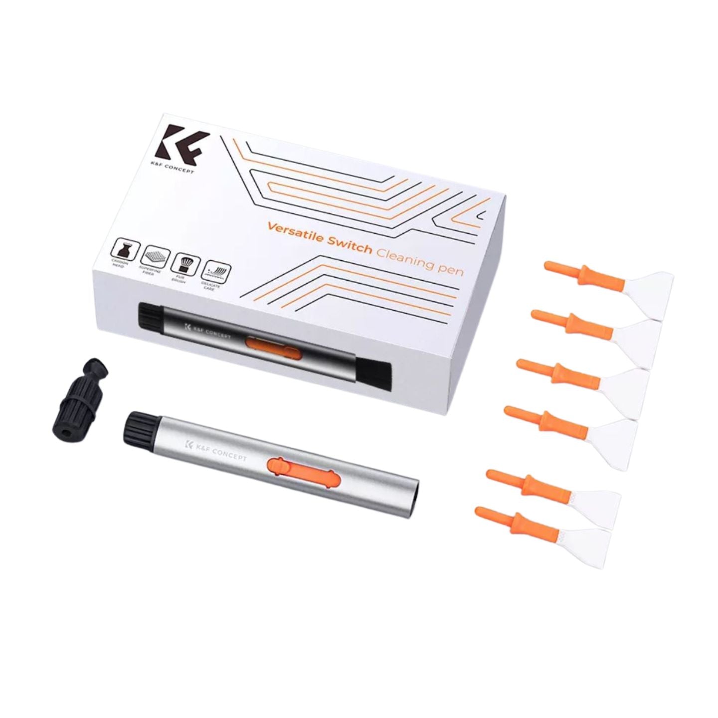 CLEARANCE SALE K&F Concept Camera Lens Cleaning Pen Accessories with Fur Brush, Carbon Head, APS-C and Full-Frame Cleaning Swab | 1898