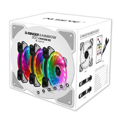 [CLEARANCE] Alseye CRLS 300DS 120mm LED Case RGB D Ringer Cooling Fans with 2pcs Multicolored LED Strips with Wireless Remote Control for PC Cabinets and Radiators