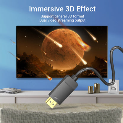 [CLEARANCE] Vention 1080p/60Hz Mini DP to HDMI Cable Gold Plated 1.5-Meters (HABB) Displayport Cable for PC, iMac, Macbook, TV, Monitor, Projector