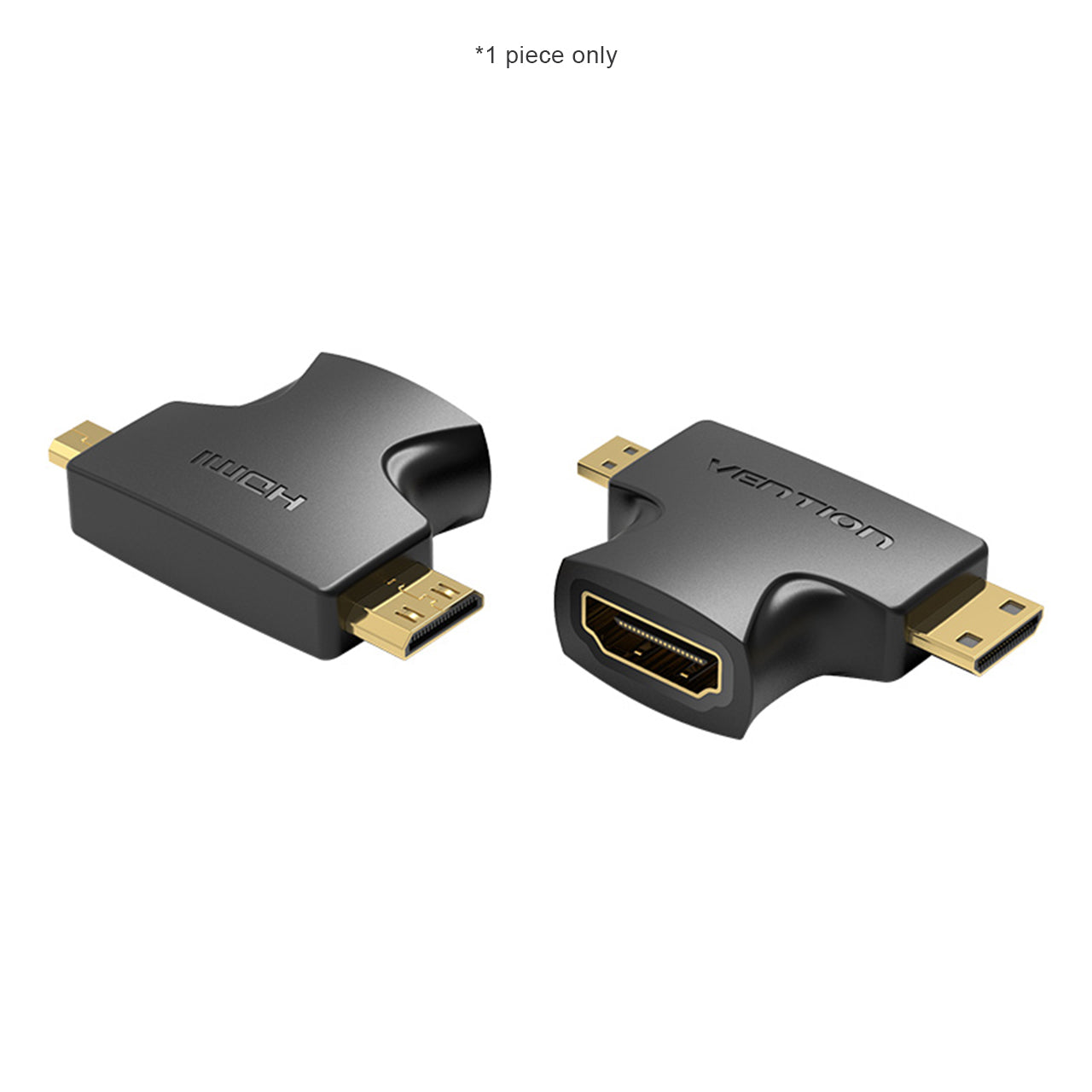 Vention 2 in 1 Mini / Micro HDMI Male to HDMI Female Adapter 1080p 60Hz Gold-Plated (AGFBO)