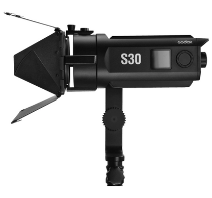 [CLEARANCE] Godox S30 5600K LED Light Kit with Precision Lighting and Dimmable Focusing Function with Adjustable Beam Angle Spotlight for Professional Lighting in Shooting and Photography