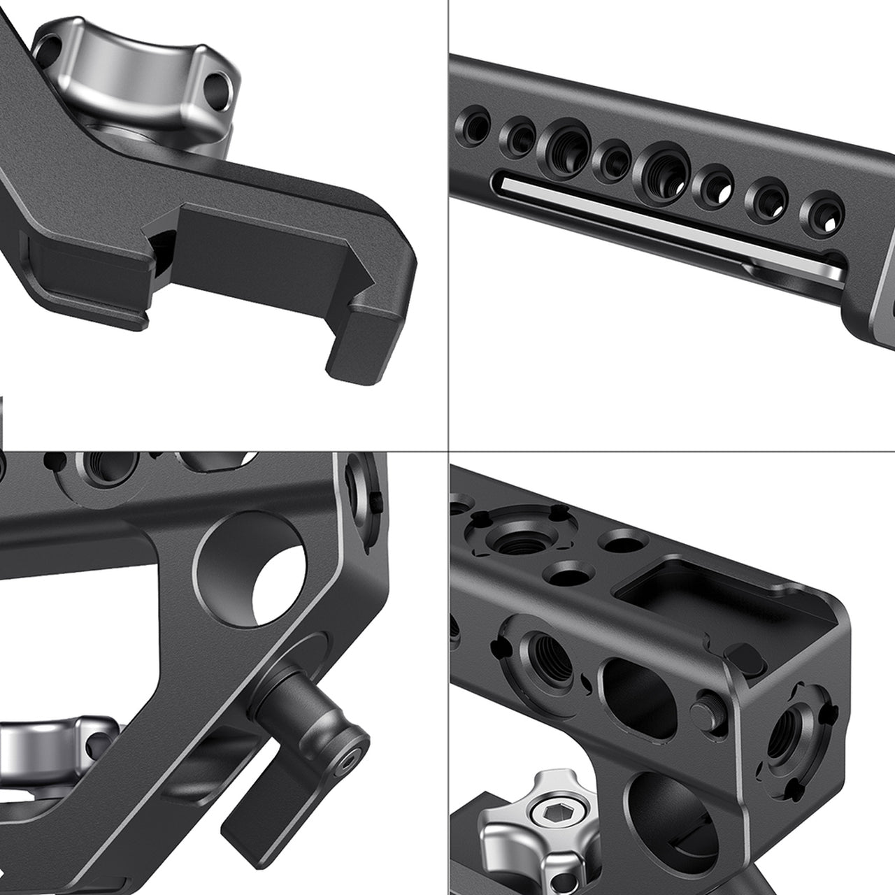 SmallRig NATO Top Handle with 15mm Rod Clamp 3 Cold Shoe Mounts Hex Spanner for Camera Cage (HTN2439)