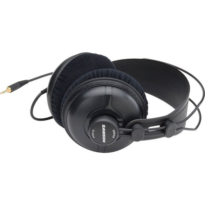 Samson SR950 Professional Studio Reference Headphones Closed-Ear Back Design with Neodymium Drivers Adjustable Headband Gold-Plated Adapter for Audio Engineering Mixing Playback