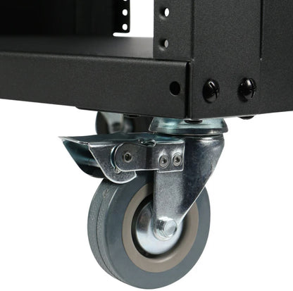Samson SRK12 Universal Equipment 12 Rack Stand Heavy Duty Steel Construction with Caster Wheels, Fully Enclosed Sides