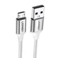 UGREEN Micro USB to USB 2.0 2.4A Nickel Plated Charging Cable with 480Mbps Data Speed Nylon Braided Cord (Available in 1M, 1.5M, 2M) | 6015