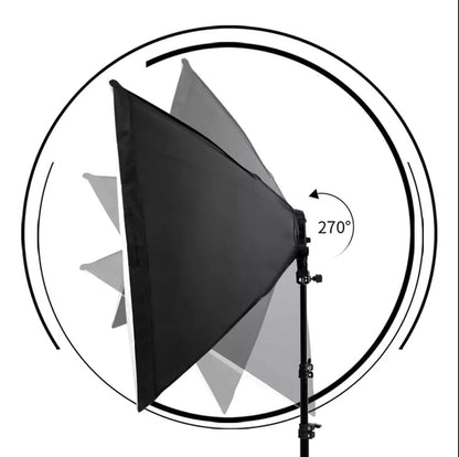 [CLEARANCE] Pxel LS-SB-4B KIT 1 4-Socket 50x70 cm Softbox 1(pc), 4 pcs 150W Bulb, 1 pc 200cm Light Stand for Photography, Studio Lightings and Videography