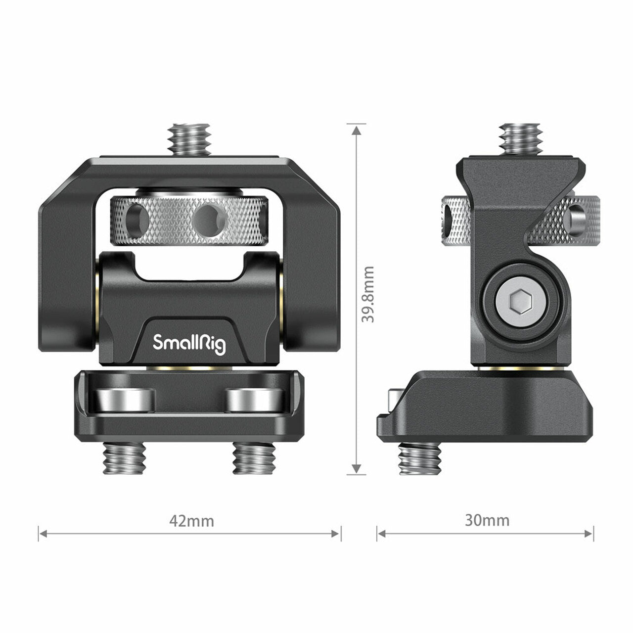 SmallRig Swivel and Tilt Adjustable Monitor Mount with 2 x 1/4"-20 Screws Mount 1.5kg Support Aluminum Construction Rubber Padding 2904B
