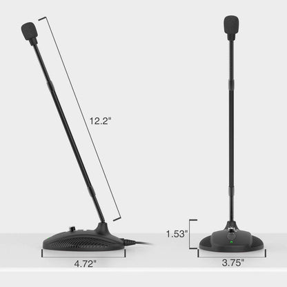 [CLEARANCE] Fifine K052 Desktop Gooseneck Microphone Mute Button with LED Indicator,USB Microphone for Windows and Mac Ideal for Gaming Streaming YouTube Podcast