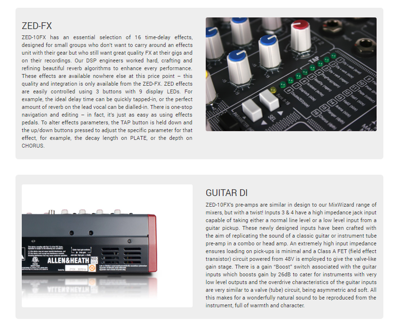 Allen & Heath ZED-10FX Multipurpose Mini Mixer with Effects