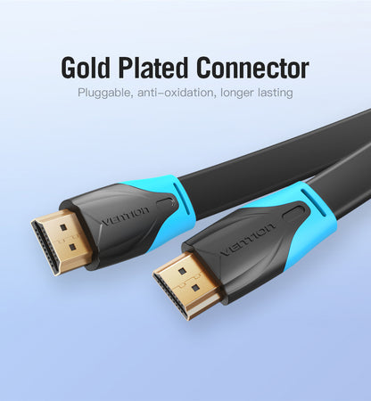 Vention HDMI 2.0 Cable Flat (Male to Male) 4KHD 60Hz Video Cable with Anti-bend PVC Jacket 18Gbps High-Speed (0.75-Meters) (VAA-B02)