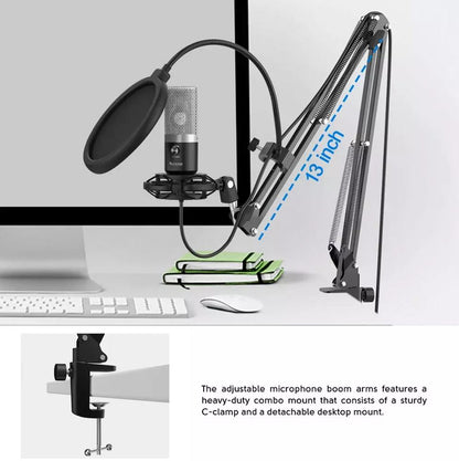 [CLEARANCE] Fifine T670 USB Studio Microphone Condenser for Gaming, Recording, Live Streaming Microphone Kit