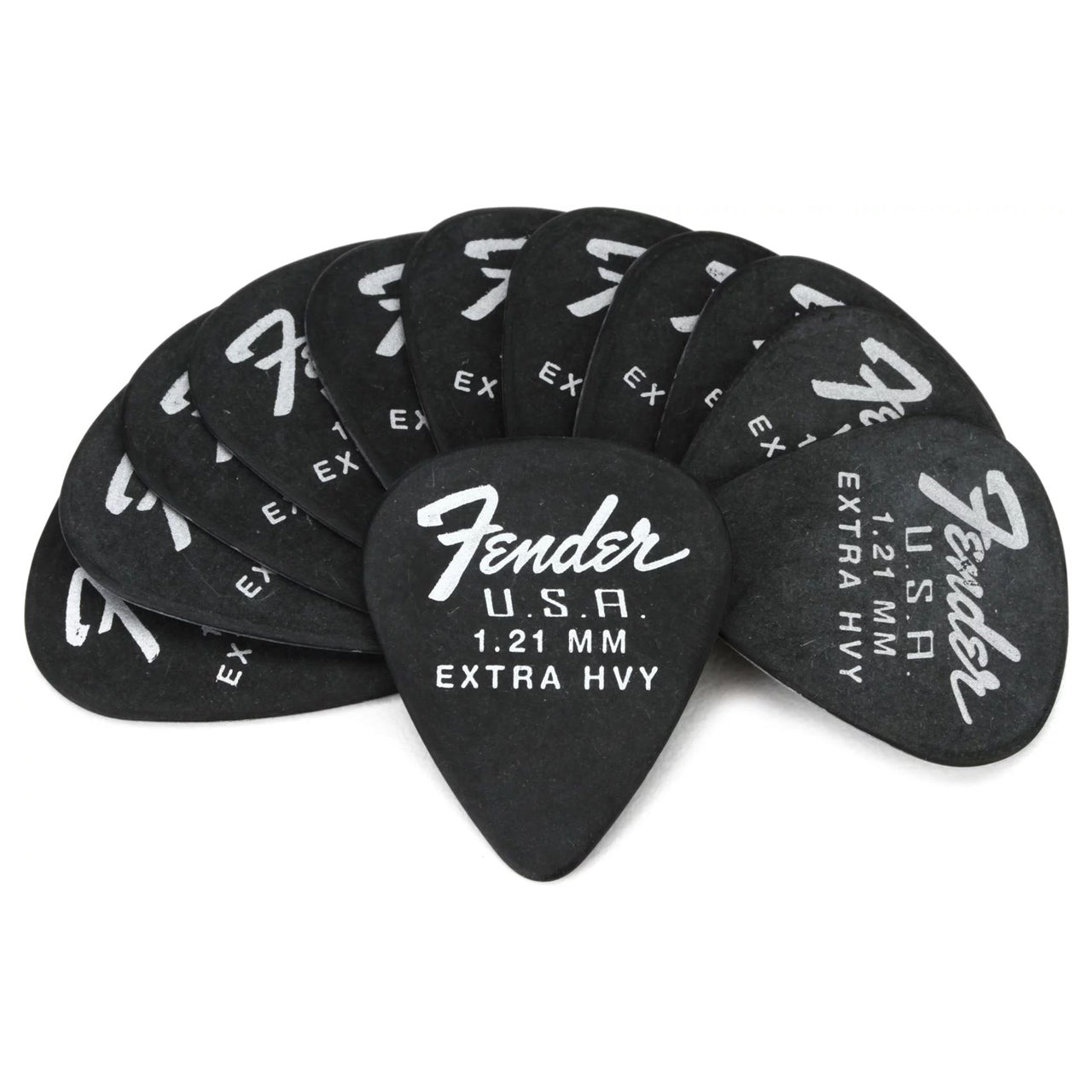 Fender Dura-Tone Delrin Guitar Picks (12 Pack) with 351 Shape Classic Design Matte Finish (0.71, 0.84, 0.96, 1.21) (4 Colors)