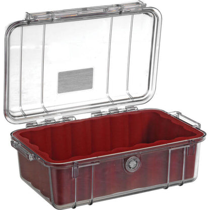Pelican 1050 Clear Micro Case Waterproof Shockproof Dustproof Hard Casing with Automatic Pressure Purge Valve for Phones, MP3 Player, Small Electronics (4 Colors Available)