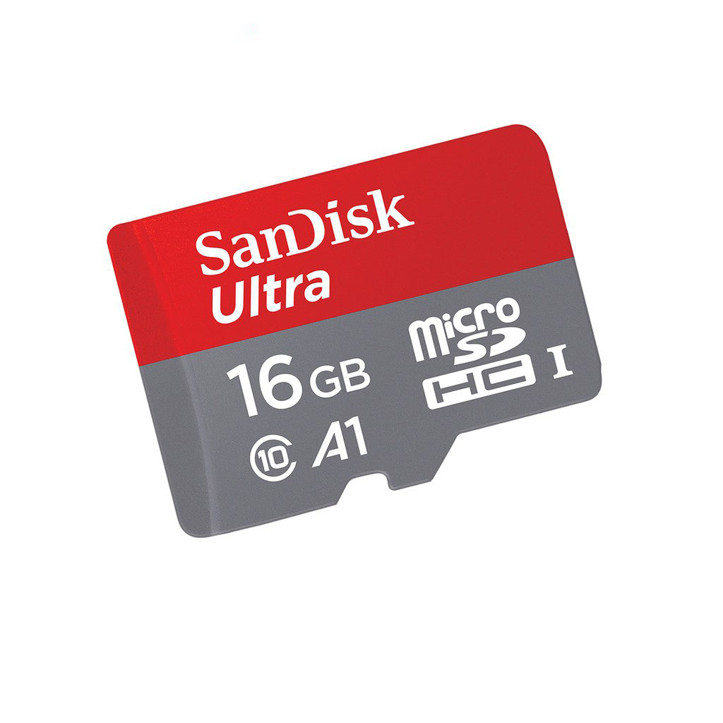 SanDisk 16GB Ultra microSDHC UHS-I Memory Card with Adapter - 98MB/s, C10,  U1, Full HD, A1, Micro SD Card - SDSQUAR-016G-GN6MA