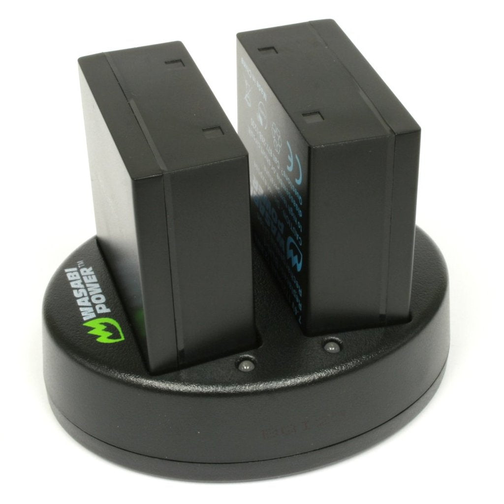 Wasabi Power Battery (2-Pack) and Dual Charger for Olympus BLH-1 Fully Decoded