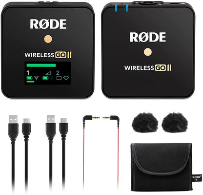 RODE Wireless GO II Single Compact Digital Wireless Microphone System/Recorder with USB Cable for Android Kit (2.4 GHz, Black)